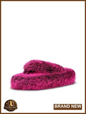 Faux Fur Platform Thong Sandals Slip On Open Toe Casual